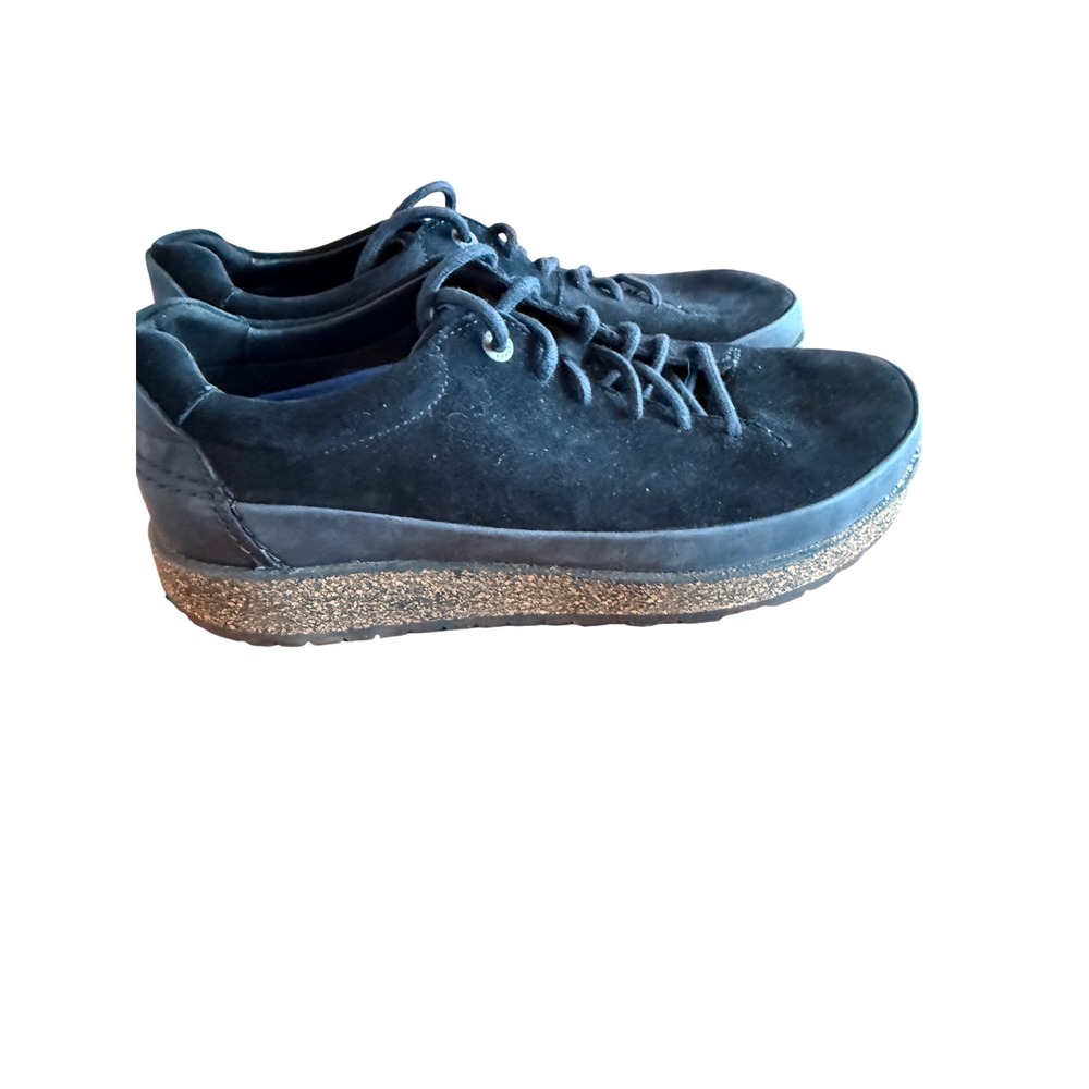 Birkenstock Bend Low Sneakers EU 39 Black Suede Cork Lace Up Comfort Shoes - Picture 4 of 11